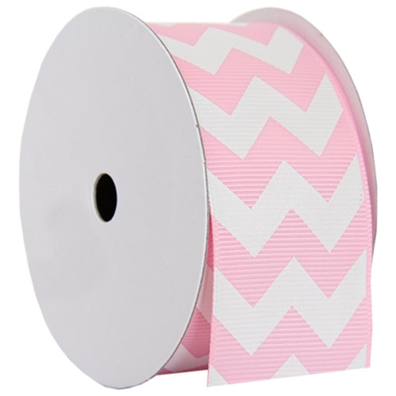 Grosgrain Chevron Ribbon 1 1/2″ – 5 Yards – Pink