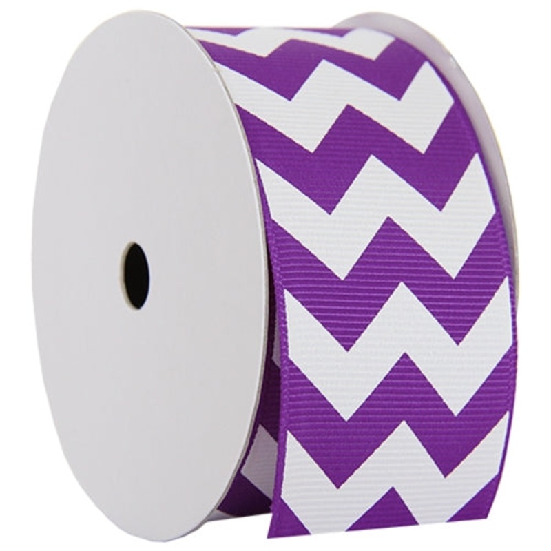 Grosgrain Chevron Ribbon 1 1/2″ – 5 Yards – Purple