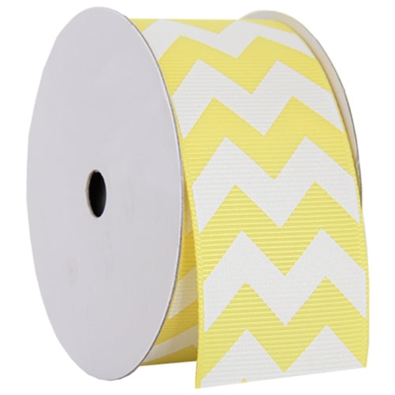 Grosgrain Chevron Ribbon 1 1/2″ – 5 Yards – Yellow