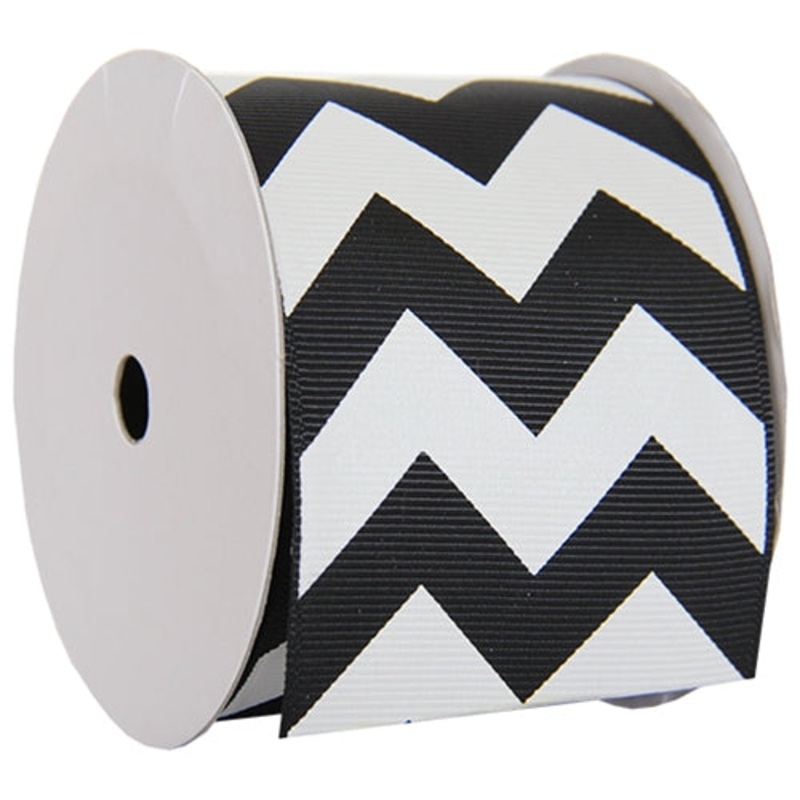 Grosgrain Chevron Ribbon 2 1/4″ – 5 Yards – Black