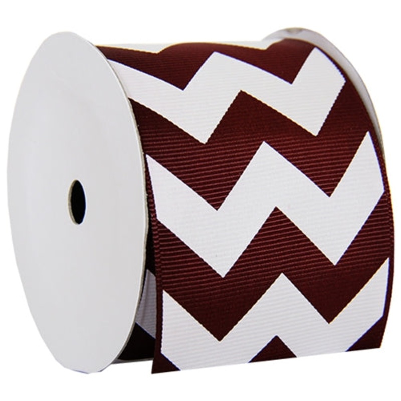 Grosgrain Chevron Ribbon 2 1/4″ – 5 Yards – Chocolate
