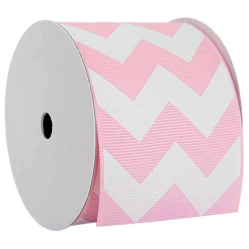 Grosgrain Chevron Ribbon 2 1/4″ – 5 Yards – Pink