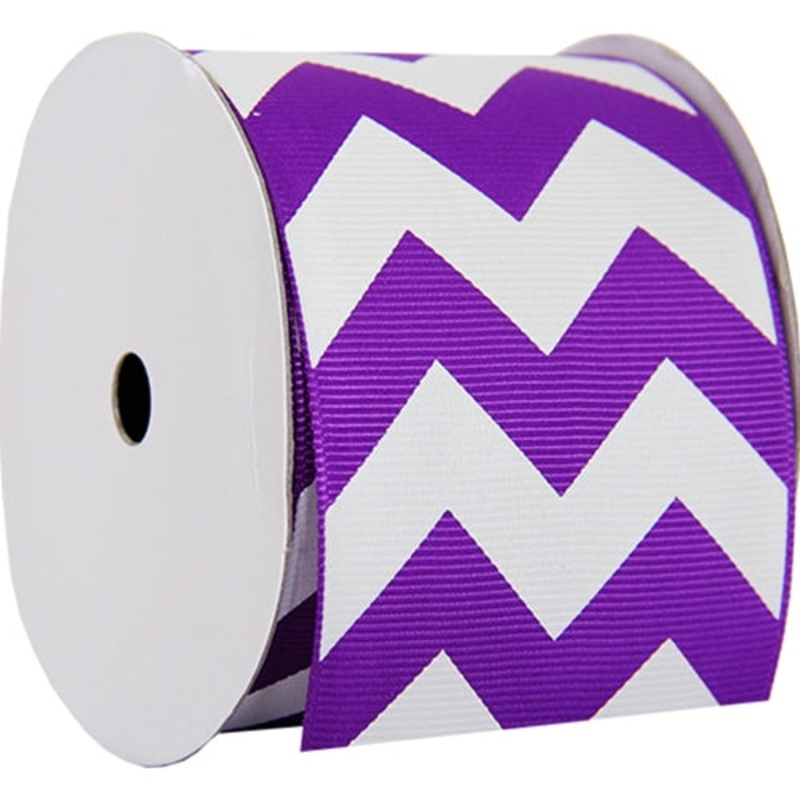 Grosgrain Chevron Ribbon 2 1/4″ – 5 Yards – Purple