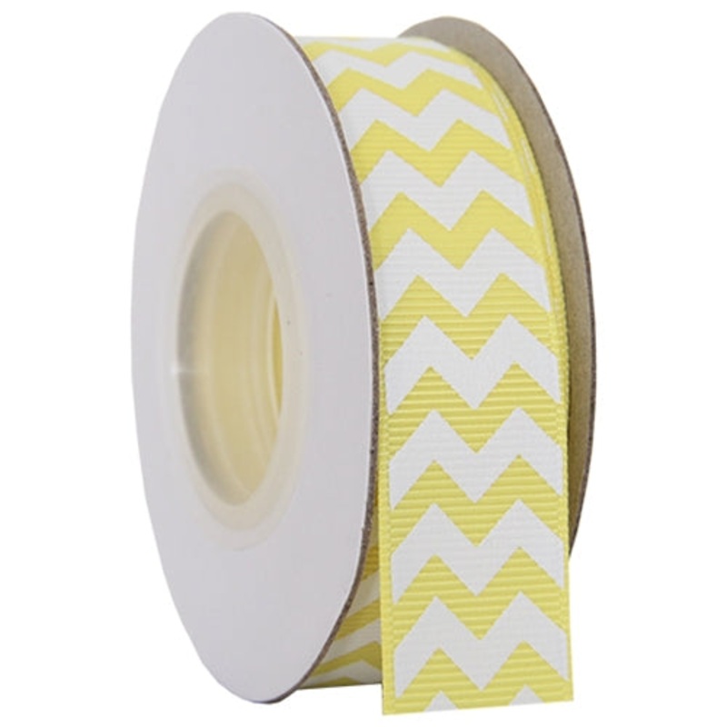 Grosgrain Chevron Ribbon 7/8″ – 10 Yards – Yellow