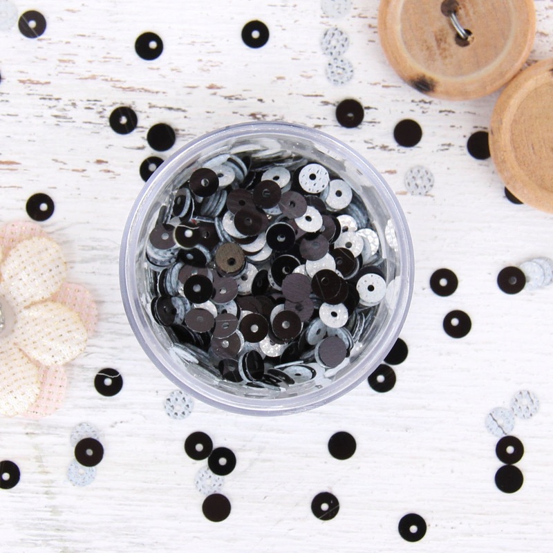 HotFix Loose Sequins – 4MM Black Metallic