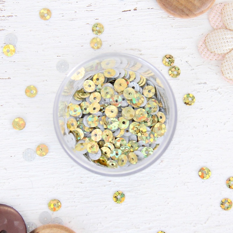 HotFix Loose Sequins – 4MM Gold Hologram