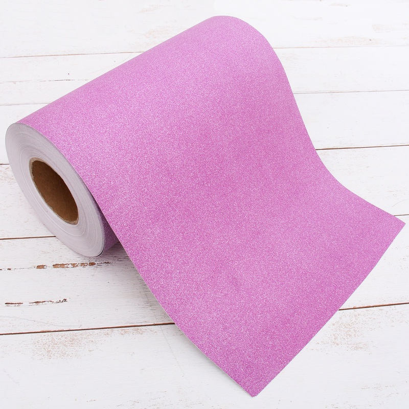 Pink Rose Glitter Vinyl Peel and Stick Paper Self Adhesive 12″ Wide