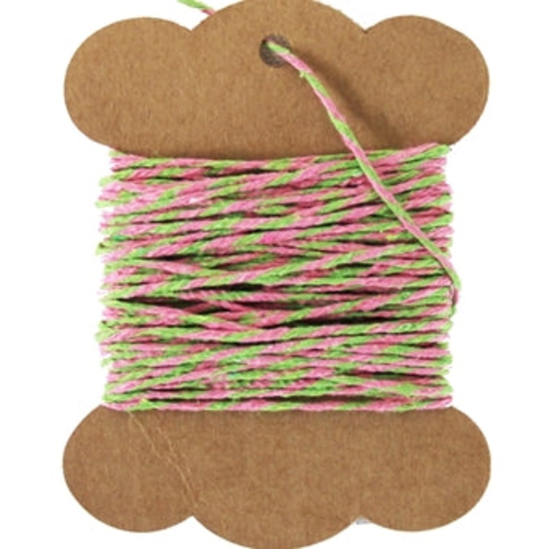 Cotton Baker’s Twine – 10 Yards – ColorTwist – Pink & Green