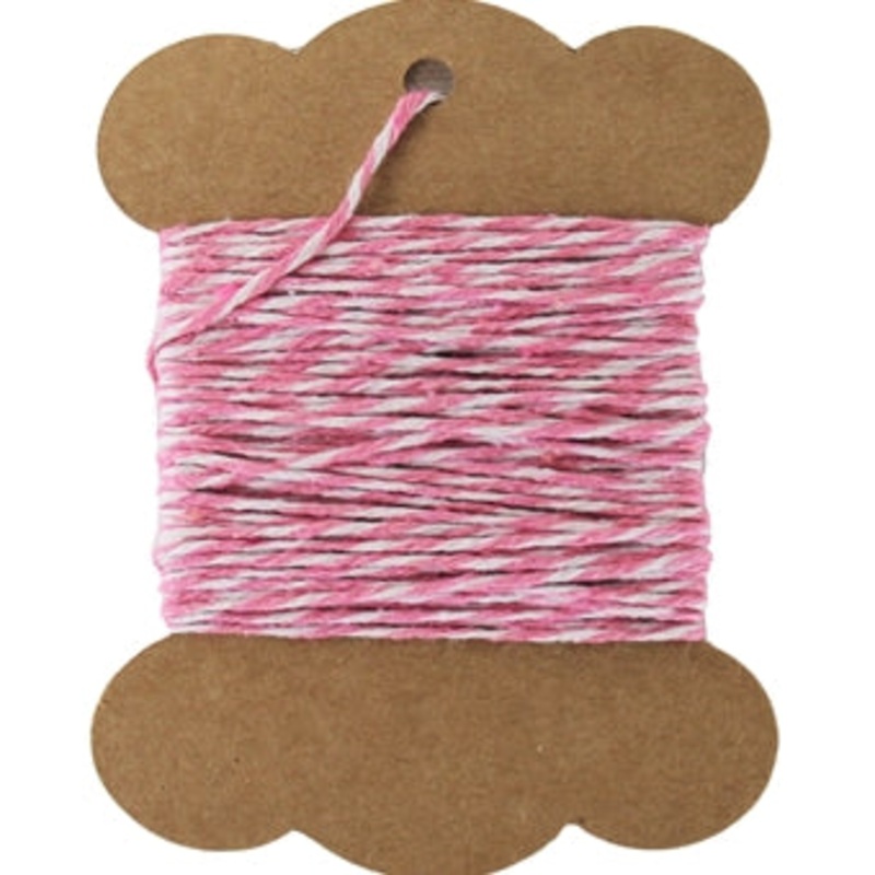 Cotton Baker’s Twine – 10 Yards – ColorTwist – Pink & White