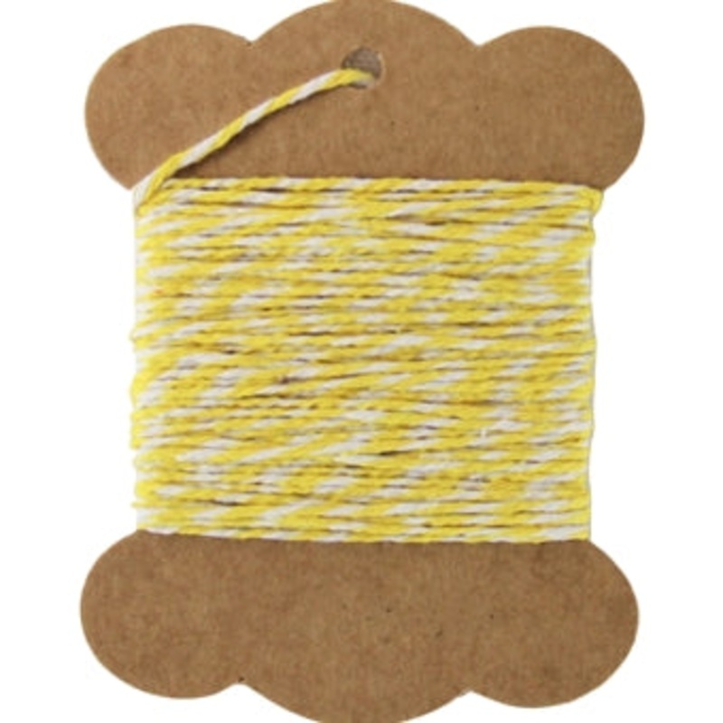 Cotton Baker’s Twine – 10 Yards – ColorTwist – Yellow & White