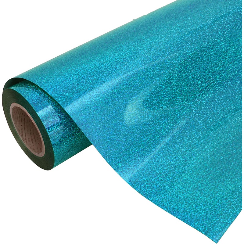 Holographic Aqua 20″ Heat Transfer Vinyl Film By The Yard