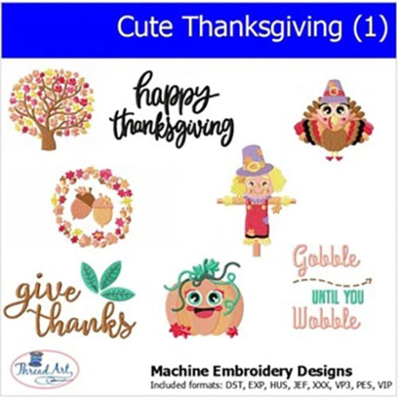 Machine Embroidery Designs -Cute Thanksgiving (1)
