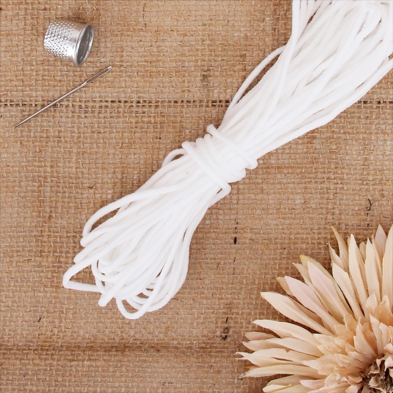 1/8″ White Elastic – 10 Yard Roll