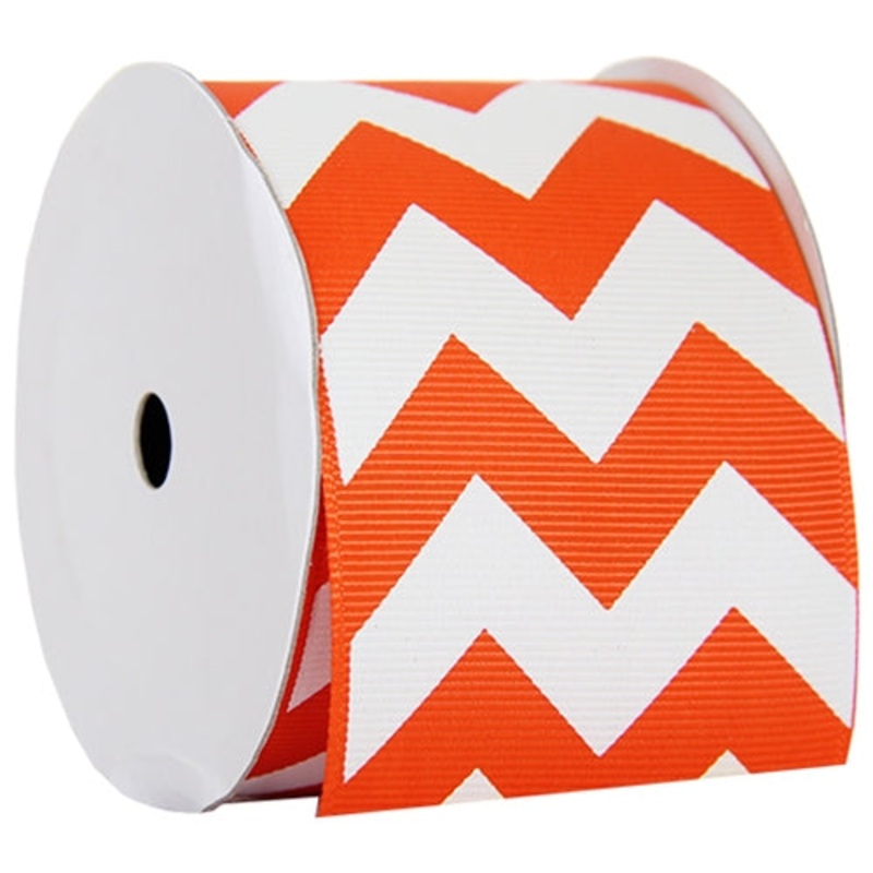 Grosgrain Chevron Ribbon 2 1/4″ – 5 Yards – Orange