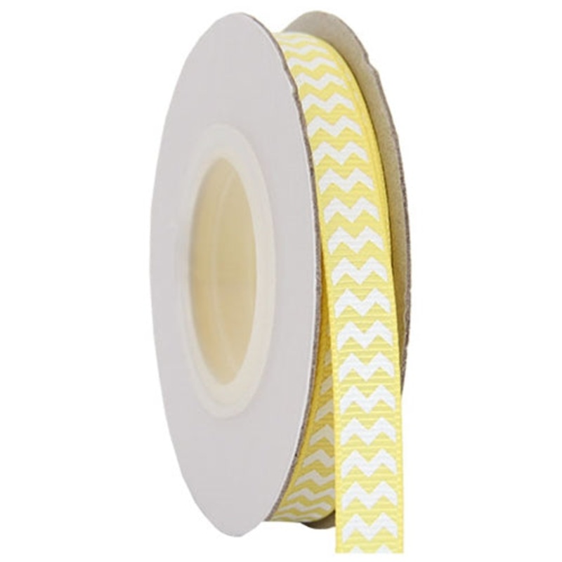 Grosgrain Chevron Ribbon 3/8″ – 10 Yards – Yellow