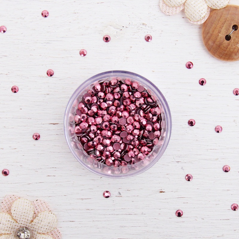 Hot Fix Metallic Rhinestones 2mm Pink