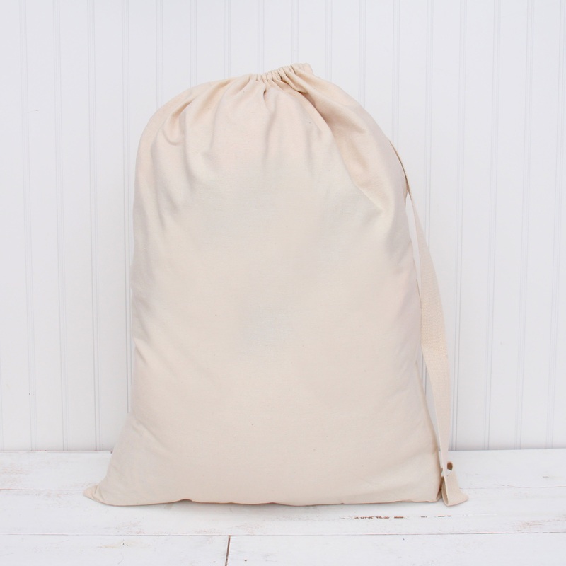 Laundry Bag Duffle Bag Large 20″x27 Drawstring Cotton Canvas with Strap