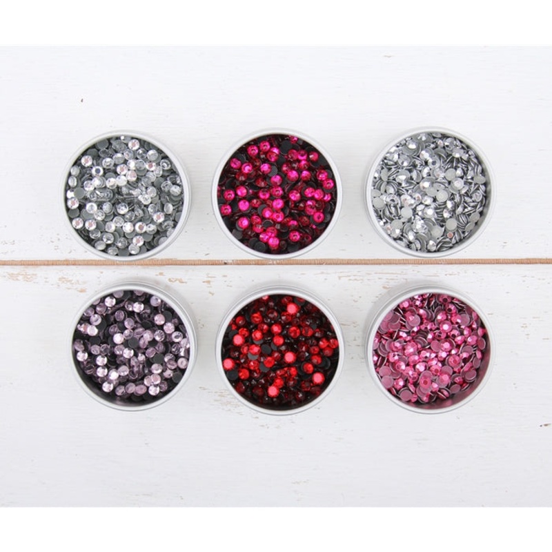 Rhinestone Bundle – Valentine Colors  – Hot Fix Crystal & Metallic Rhinestones