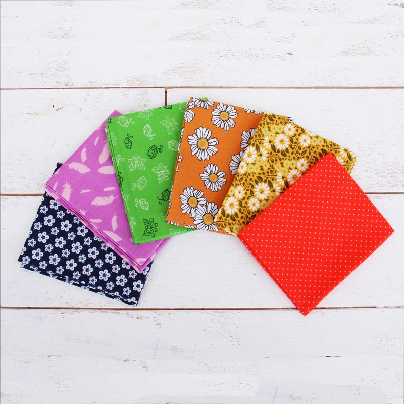 Six Fat Quarter Bundle – Rainbow Print Colors