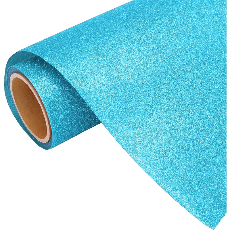 Steel Blue Glitter Iron On Vinyl 20″ Wide Sold By the Yard