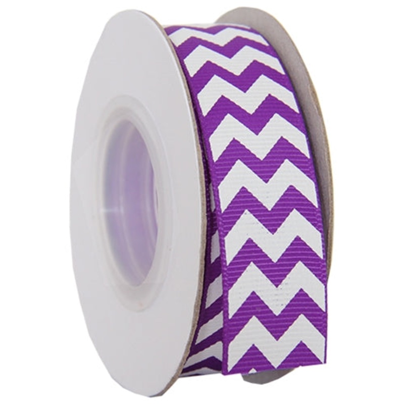 Grosgrain Chevron Ribbon 7/8″ – 10 Yards – Purple