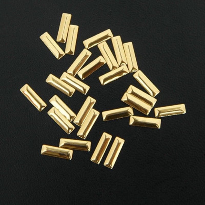 Hot Fix Metallic Nailhead – Gold Rectangle 3x10mm – 2 Gross