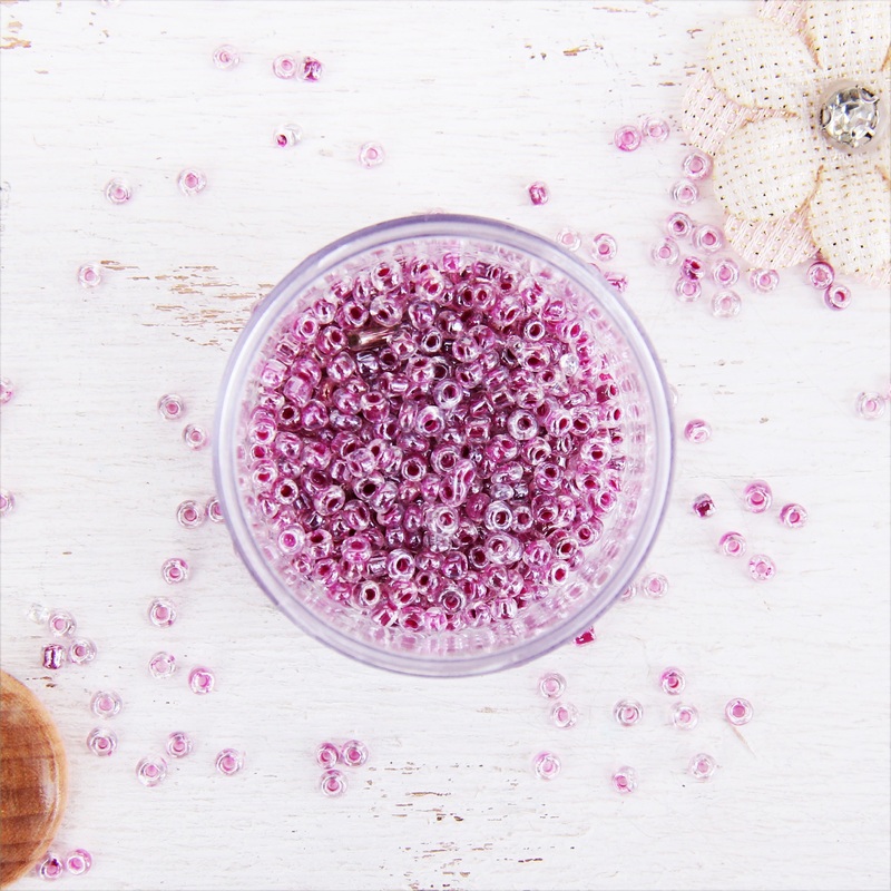 Purple Glass Seed Beads, Size 12, Round