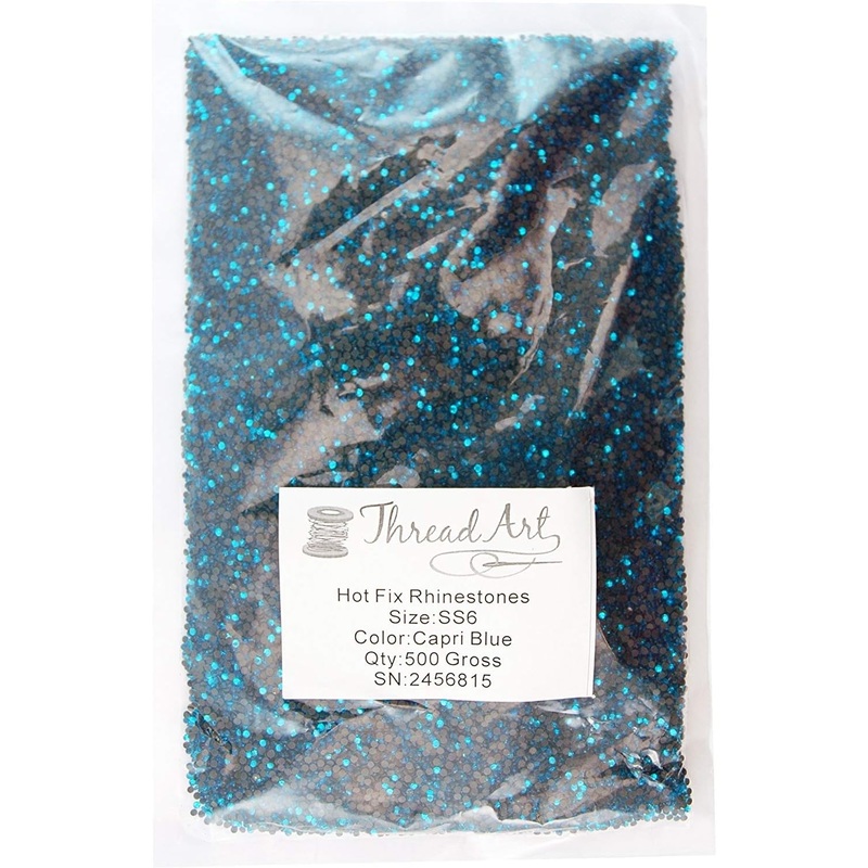SS6 Capri Blue Rhinestones Bulk 500 Gross
