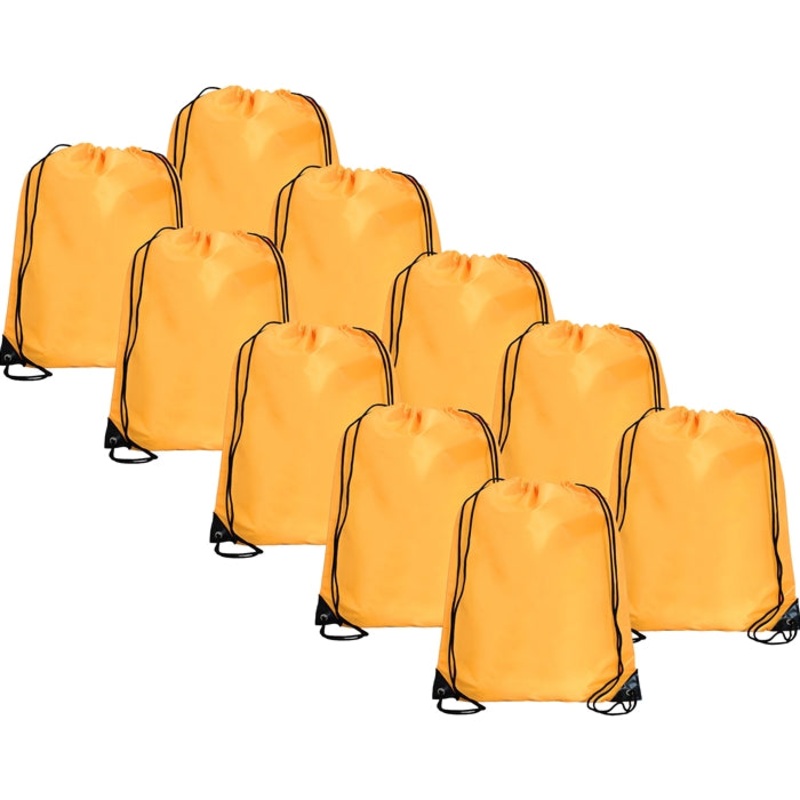 10 Drawstring Tote Bags – Gold