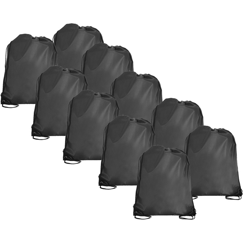 10 Drawstring Tote Bags – Grey