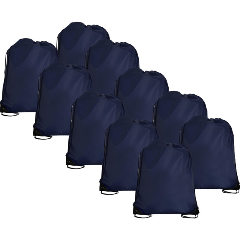 10 Drawstring Tote Bags – Navy