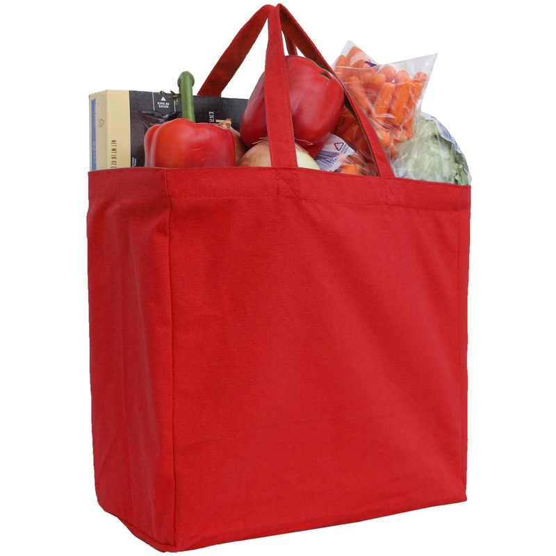 Canvas Tote – Red – 100% Cotton- 14x14x7.5