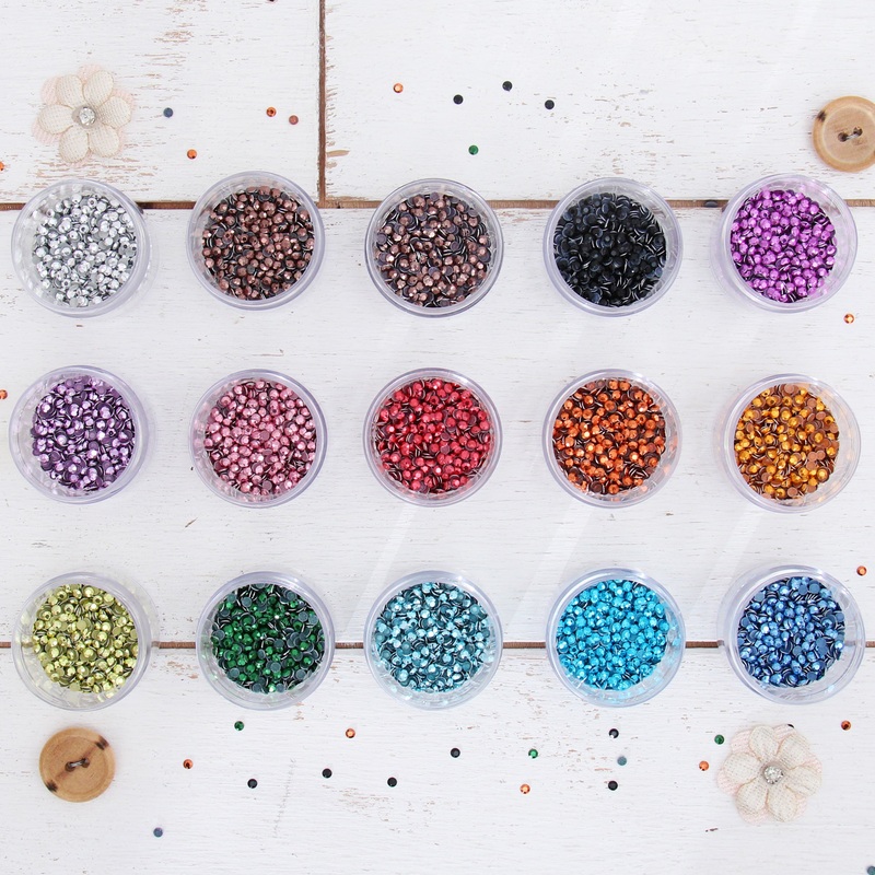 Hot Fix Metallic Rhinestones 3mm – 15 Color Set