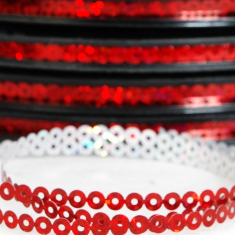 Hot Fix Sequin Reel – Red 4mm