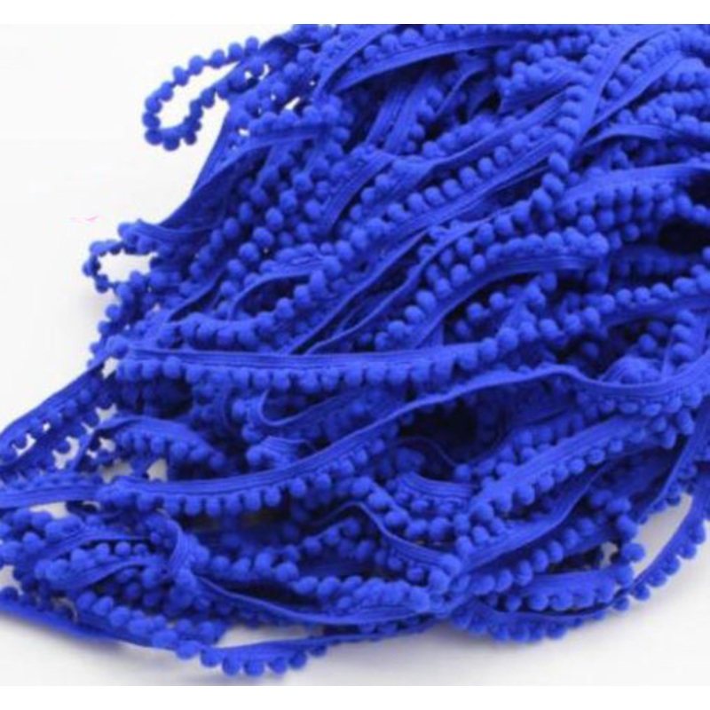 Mini Pom Pom Fringe – Royal Blue