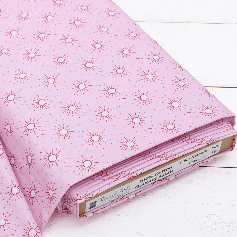 Premium Cotton Quilting Fabric Sold By The Yard – Patterned Circles Pink 6