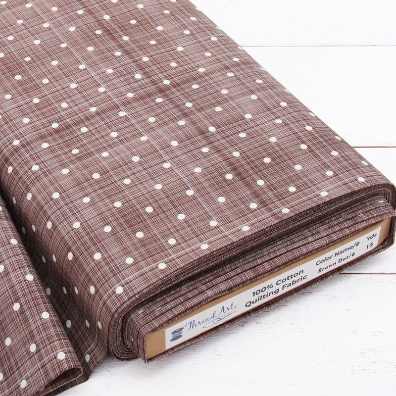 Premium Cotton Quilting Fabric Sold By The Yard – Patterned Dot Brown 6
