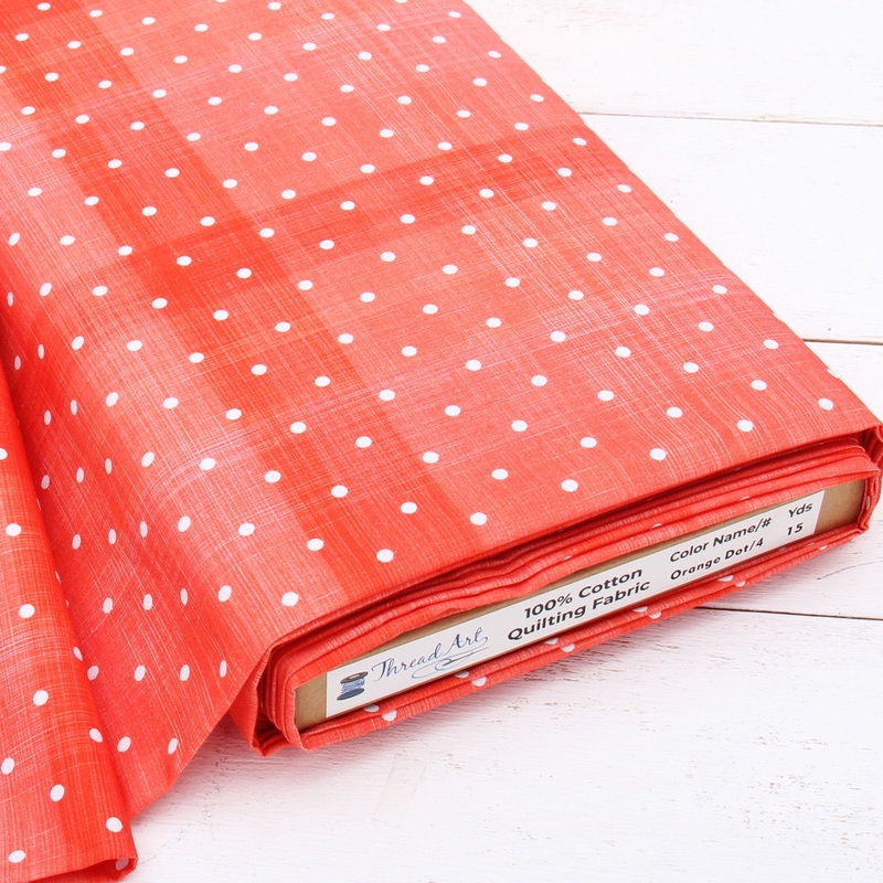 Premium Cotton Quilting Fabric Sold By The Yard – Patterned Dot Orange 4