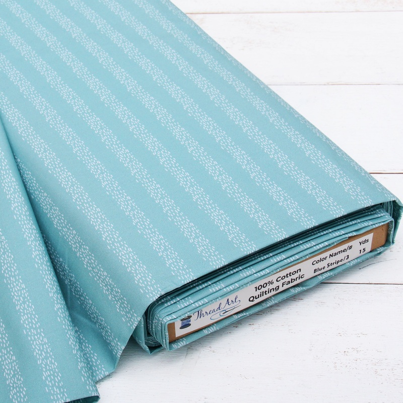 Premium Cotton Quilting Fabric Sold By The Yard – Patterned Stripe Lt. Blue 3