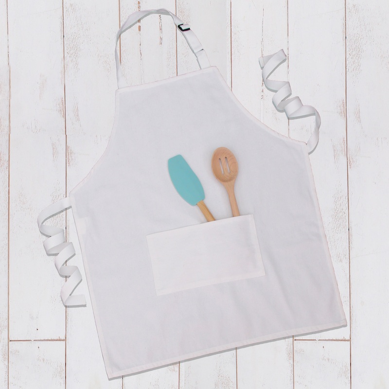 Ten Pack of White Canvas 100% Cotton Adjustable Apron Bib with Twin Pockets