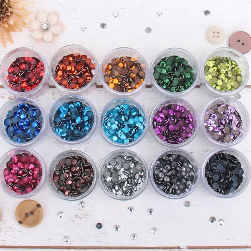 Hot Fix Metallic Rhinestones 4mm – 15 Color Set