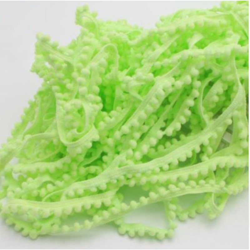Mini Pom Pom Fringe – Lt Green