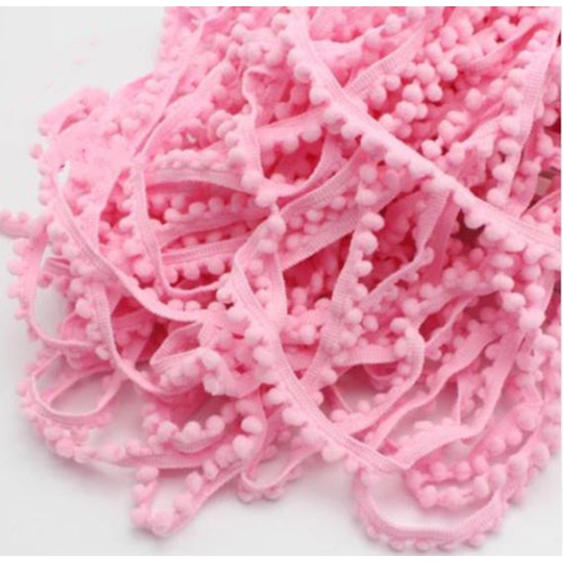 Mini Pom Pom Fringe – Lt. Pink