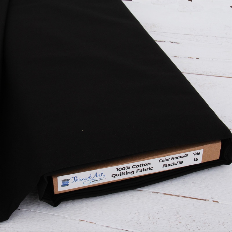 Premium Cotton Quilting Fabric Sold By The Yard – Solid Black