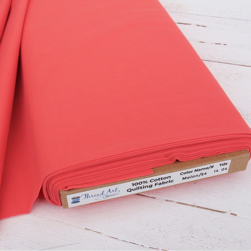 Premium Cotton Quilting Fabric Sold By The Yard – Solid Melon