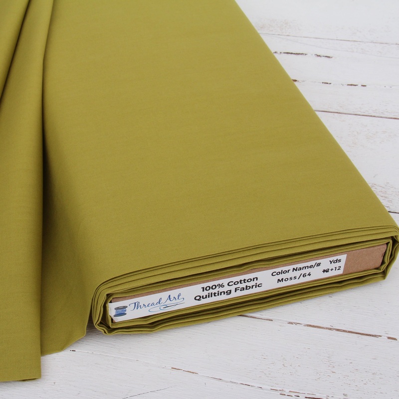 Premium Cotton Quilting Fabric Sold By The Yard – Solid Moss Green
