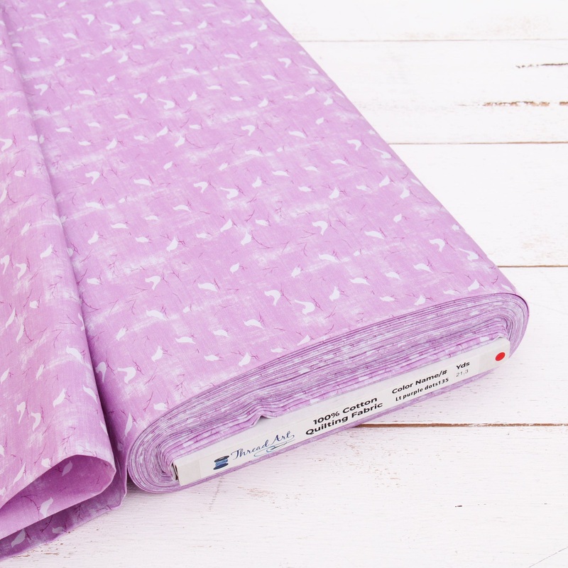 Premium Cotton Quilting Fabric Sold By The Yard – Vintage Threads Collection – Light Purple Birds