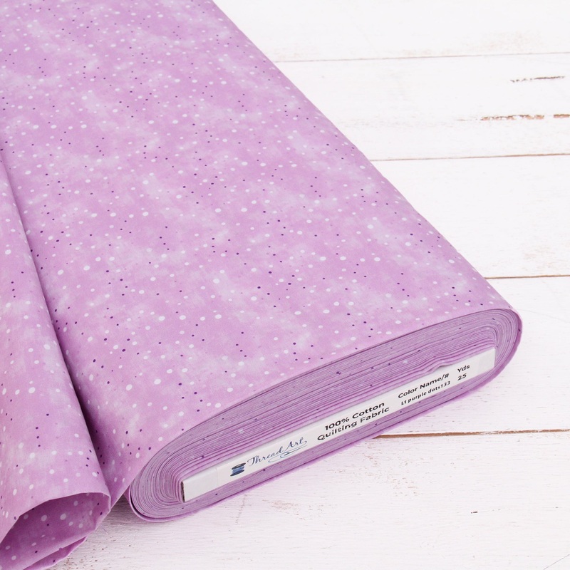 Premium Cotton Quilting Fabric Sold By The Yard – Vintage Threads Collection – Light Purple Dots
