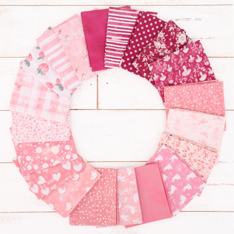 Fat Quarter Bundle – 20 Pink Shades Precut Cotton Fabrics