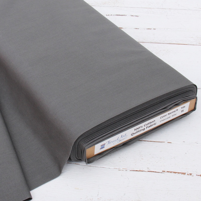Premium Cotton Quilting Fabric Sold By The Yard – Solid Charcoal